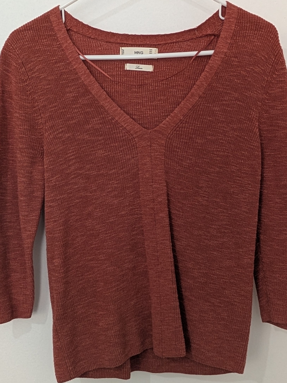 Mango Knit Sweater in Rust Size S
